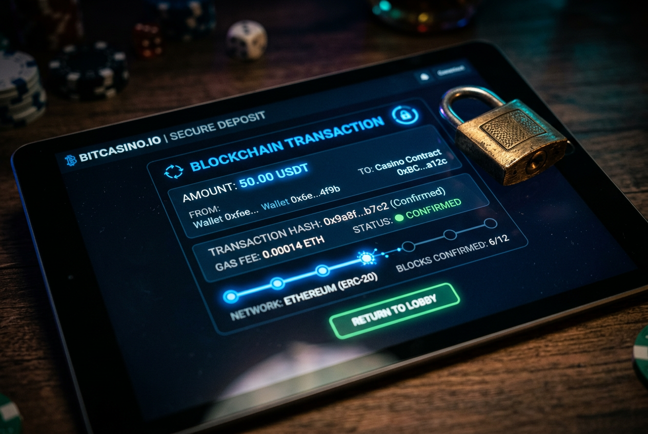 A digital visualization of a secure blockchain network and a padlock.